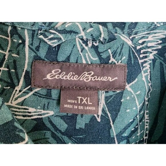 Eddie Bauer Shirt Mens XLT Marlin Swordfish Fishing Outdoor Button Linen Blend - Picture 3 of 6